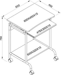 Techly Biurko mobline z szufladą białe (105926) 3