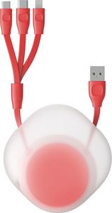 Kabel USB Baseus USB-A - USB-C + microUSB + Lightning 0.85 m Czerwony (CAMLT-TY09) 1