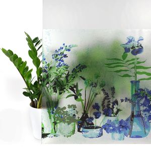 D-c-Fix Folia Okienna Statyczna Szyby Witraż SZAFIROWE KWIATY 45x150 G101 12