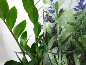 D-c-Fix Folia Okienna Statyczna Szyby Witraż SZAFIROWE KWIATY 45x150 G101 2