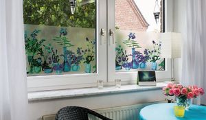 D-c-Fix Folia Okienna Statyczna Szyby Witraż SZAFIROWE KWIATY 45x150 G101 4