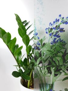 D-c-Fix Folia Okienna Statyczna Szyby Witraż SZAFIROWE KWIATY 45x150 G101 5