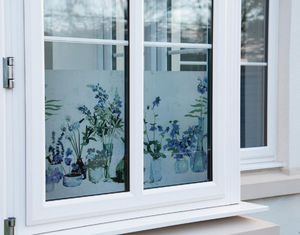 D-c-Fix Folia Okienna Statyczna Szyby Witraż SZAFIROWE KWIATY 45x150 G101 7