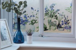 D-c-Fix Folia Okienna Statyczna Szyby Witraż SZAFIROWE KWIATY 45x150 G101 8