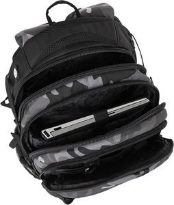 BAGMASTER Plecak Młodzieżowy trzykomorowy grafitowy moro 8 Ch Black/gray/white 7