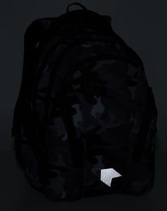 BAGMASTER Plecak Młodzieżowy trzykomorowy grafitowy moro 8 Ch Black/gray/white 8