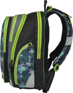 BAGMASTER Plecak Szkolny czterokomorowy zielony + czarny + szary Bagmaster Element 9 B 2