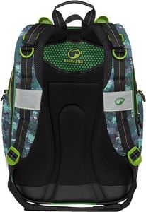 BAGMASTER Plecak Szkolny czterokomorowy zielony + czarny + szary Bagmaster Element 9 B 3