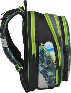 BAGMASTER Plecak Szkolny czterokomorowy zielony + czarny + szary Bagmaster Element 9 B 4