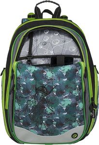 BAGMASTER Plecak Szkolny czterokomorowy zielony + czarny + szary Bagmaster Element 9 B 5