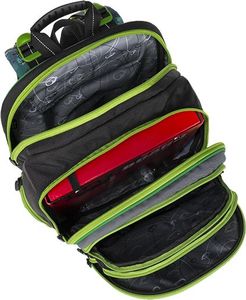 BAGMASTER Plecak Szkolny czterokomorowy zielony + czarny + szary Bagmaster Element 9 B 7