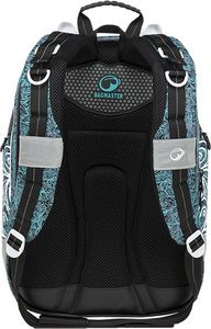 BAGMASTER Plecak Szkolny czterokomorowy tyrkusowy + biały + szary Bagmaster Element 9 A 3