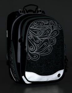 BAGMASTER Plecak Szkolny czterokomorowy tyrkusowy + biały + szary Bagmaster Element 9 A 8