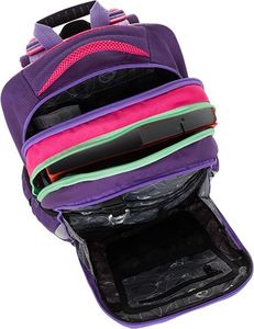 BAGMASTER Plecak Szkolny trzykomorowy Mercury 9 A Violet/pink/green 7