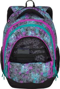 BAGMASTER Plecak szkolny trzykomorowy Energy 9 C Violet/green/gray 5