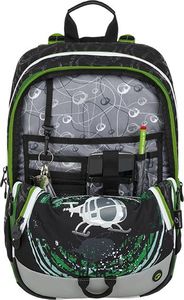 BAGMASTER Plecak szkolny Alfa 9 D Black/green/gray 5