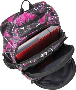 BAGMASTER Plecak Młodzieżowy Bagmaster Energy 7 F trzykomorowy czarny + różowy 3