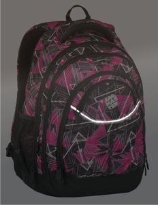 BAGMASTER Plecak Młodzieżowy Bagmaster Energy 7 F trzykomorowy czarny + różowy 7