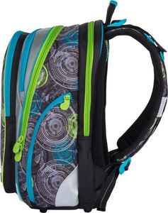 BAGMASTER Plecak szkolny Bagmaster Element 7 B czterokomorowy niebieski + szary + zielony 2