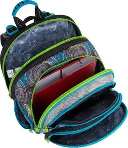 BAGMASTER Plecak szkolny Bagmaster Element 7 B czterokomorowy niebieski + szary + zielony 4