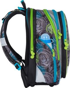 BAGMASTER Plecak szkolny Bagmaster Element 7 B czterokomorowy niebieski + szary + zielony 6