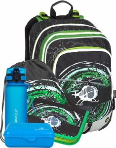 BAGMASTER Zestaw duży ALFA 9 D plecak,piórnik,worek,butelka,śniadaniówka 21