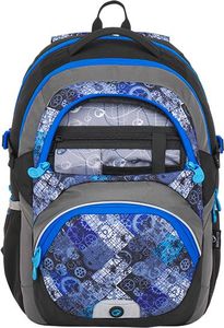 BAGMASTER Plecak szkolny dwukomorowy Theory 8 D niebieski + szarny + szary 2