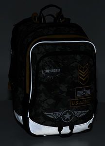 BAGMASTER Plecak szkolny trzykomorowy Alfa 8 D zielony 5