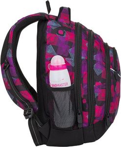 BAGMASTER Plecak Młodzieżowy Bagmaster Energy 8 E trzykomorowy czarny + różowy + fioletowy 4