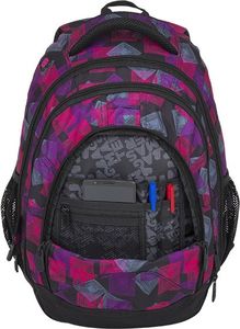 BAGMASTER Plecak Młodzieżowy Bagmaster Energy 8 E trzykomorowy czarny + różowy + fioletowy 5