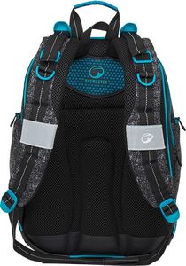 BAGMASTER Plecak szkolny Bagmaster Element 8 B czterokomorowy szary + czarny + niebieski 4