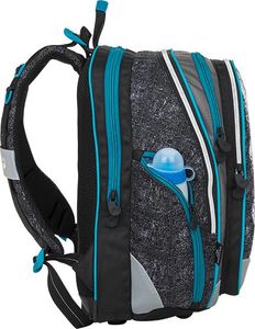 BAGMASTER Plecak szkolny Bagmaster Element 8 B czterokomorowy szary + czarny + niebieski 5
