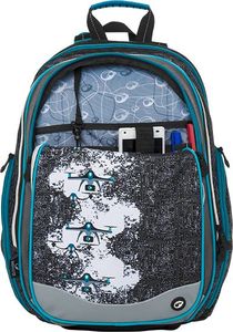 BAGMASTER Plecak szkolny Bagmaster Element 8 B czterokomorowy szary + czarny + niebieski 8