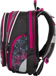 BAGMASTER Plecak szkolny Bagmaster Element 8 A czterokomorowy czarny + szary + różowy 2