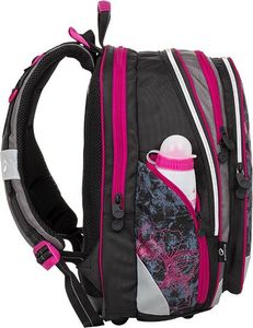 BAGMASTER Plecak szkolny Bagmaster Element 8 A czterokomorowy czarny + szary + różowy 4