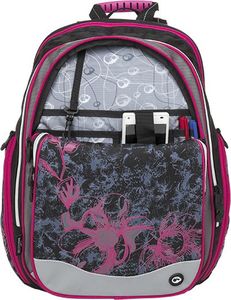 BAGMASTER Plecak szkolny Bagmaster Element 8 A czterokomorowy czarny + szary + różowy 5