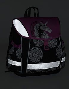 BAGMASTER Tornister szkolny Lim 9 A różowy+czarny+biały 7