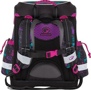 BAGMASTER Tornister szkolny Bagmaster Epson 8 A czarny + różowy + zielony 3