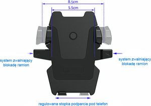 Uchwyt na telefon do kokpitu, deski rozdzielczej - regulowana długość ramienia 4