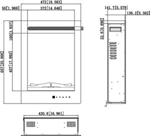Aflamo Kominek Elektryczny Wkład Led 50 Pro 47 cm 15