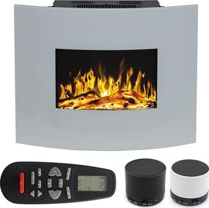 Aflamo Kominek Elektryczny Ścienny Malibu 36 Biały 90 cm 1