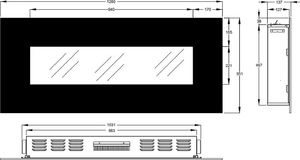 Aflamo Kominek Elektryczny Ścienny Albion 50 128 cm 7