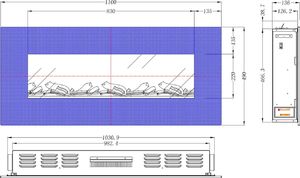 Aflamo Kominek Elektryczny Ścienny Albion 42 110 cm 7