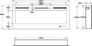 Aflamo Kominek Elektryczny Ścienny Majestic 50 8