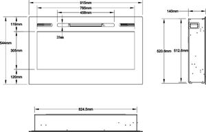 Aflamo Kominek Elektryczny Ścienny Majestic 36 8