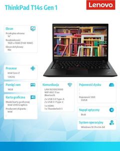Laptop Lenovo ThinkPad T14s G1 (20T0003YPB) 17