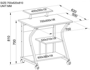 Biurko Techly Brązowe 70 cm x 50 cm 3
