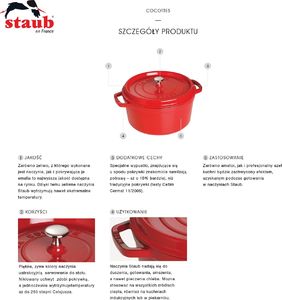 STAUB Garnek STAUB żeliwny okrągły wkład 4.6 ltr czarny uniwersalny 2