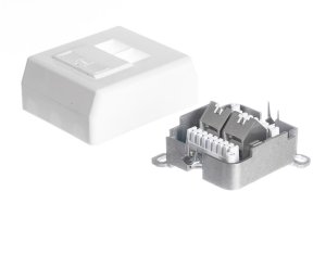 NetRack gniazdo kompletne natynkowe 2xRJ45 8p8c STP Cat6 (106-36) 3