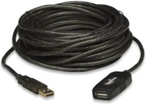 Kabel USB Manhattan USB-A - USB-A 20 m Czarny (150958) 1